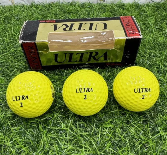 Wilson Ultra AR432 Golf Balls Optic Yellow 90 New & Boxed Set Of 3 Rare