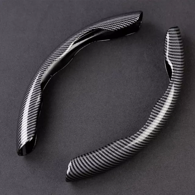 2x Non-Slip Car Steering Wheel Booster Cover Carbon Fiber Universal Accessories