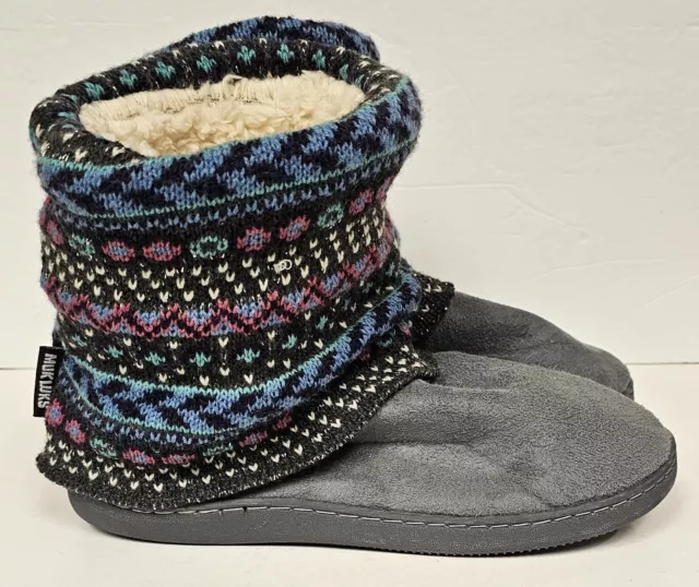 Muk Luks Shoes Slippers Sweater Knit Boots Women's Large 9-10
