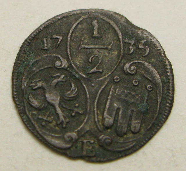 MONTFORT (German State) 1/2 Kreuzer 1735 - Billon - Anton III. - 3849