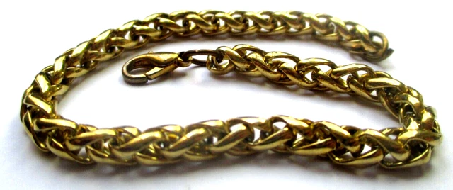 Bracelet Gourmette Vintage Plaqué Or - Chaîne à Maillons Croisés, Occasion En Parfait état