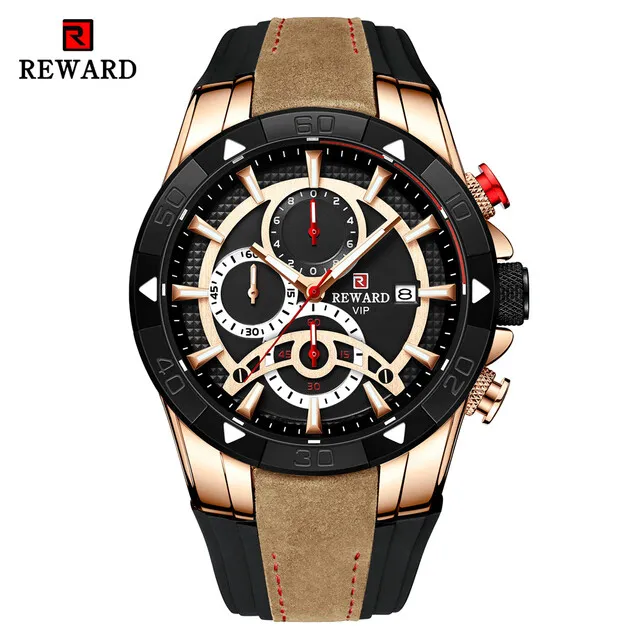 REWARD Men Quartz Watches Multifuction Business Male Wristwatch Large Dial Watch