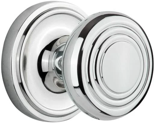 Nostalgic Warehouse Classic Rosette with Deco Door Knob, Privacy - 2.75", Chrome