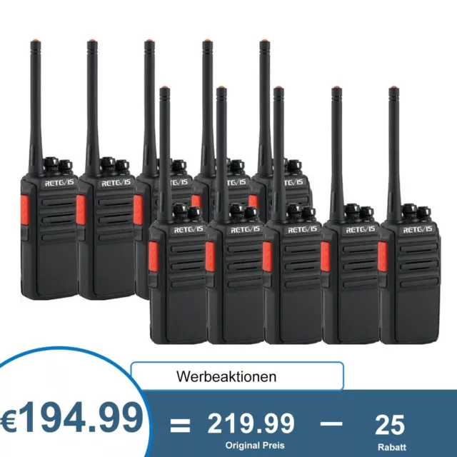 10X Retevis RT24V Freenet Funkgerät 149MHz Lizenzfrei 0.5W 6Kanäle Walkie-Talkie