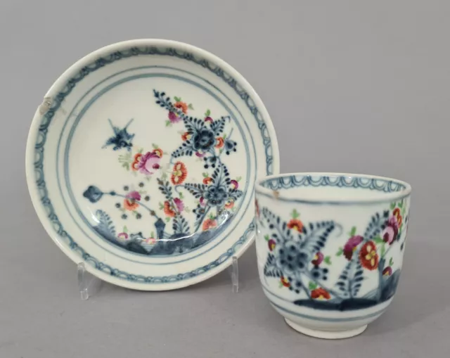 (A0927) Wiener Tasse mit Untertasse, Wien um 1800, Fels-Vogel-Dekor