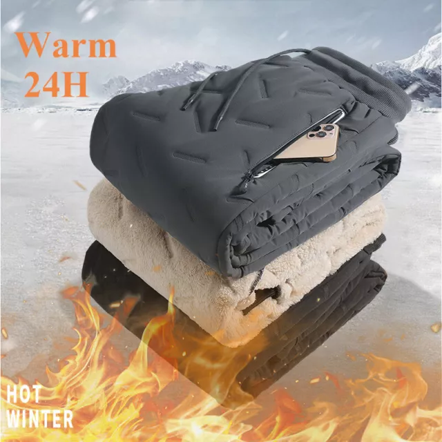 Winter Lambswool Warm Thicken Sweatpants Men Joggers Pants Fleece Trousers L-7XL