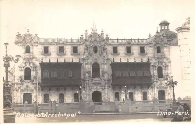 Lima Peru 1930s RPPC Real Photo Postcard Palacio Arzobispal