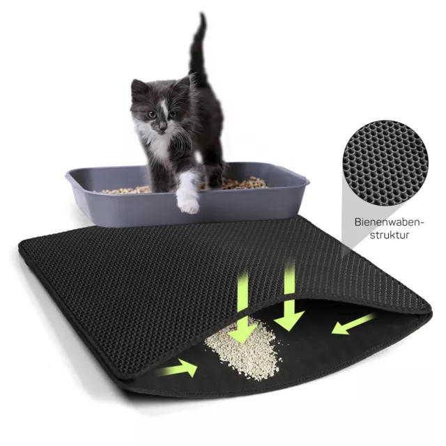 2 Schicht Katzenstreu Auffangmatte Zaubermatte Cat Litter Mat Katzentoilette