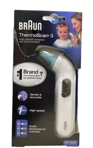 Braun ThermoScan 3 Ear Thermometer, IRT3030US, White Damage package