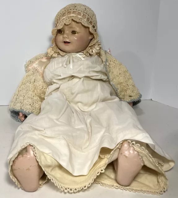 Vintage 21” EIH Horsman Baby Doll Composition & Cloth Baby Doll 1920s