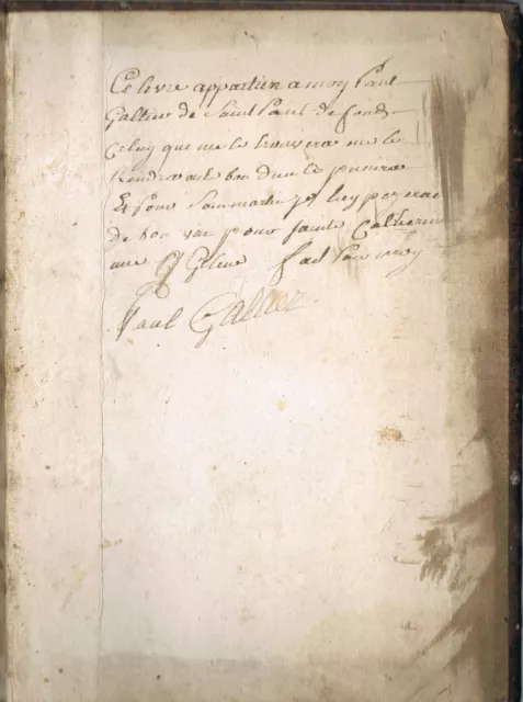 MANUSCRIT de RHÉTORIQUE écrit par Paul GALTIER 12 Saint PAUL des Fonds 1768-1780 2