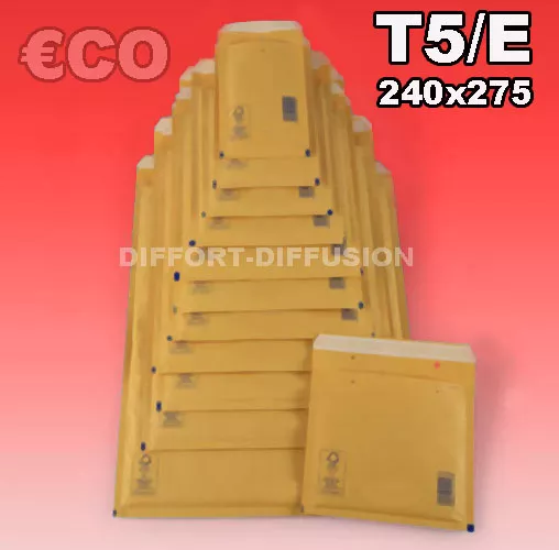 Lot 100 Enveloppes à bulles pochettes Marrons ECO 220x265 mm 5/E (ext. 240x275)