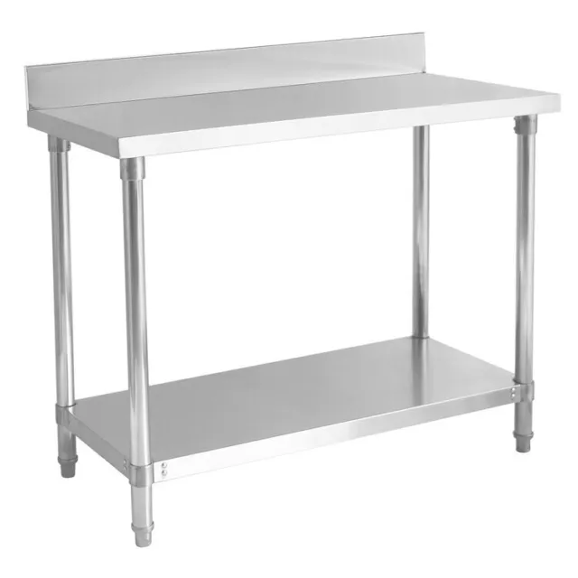 1.8m Stainless Steel Table with Splash Back - Commercial Kitchen - Flat Pack