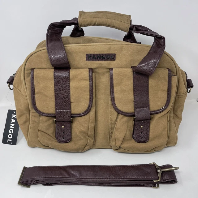 KANGOL WEND HOLDALL Bag Faux Leather Brown Day Travel Overnight Luggage W Tag 22.99 PicClick UK