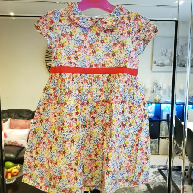 Jojo Maman Bebe Girls Floral Dress Age  3-4