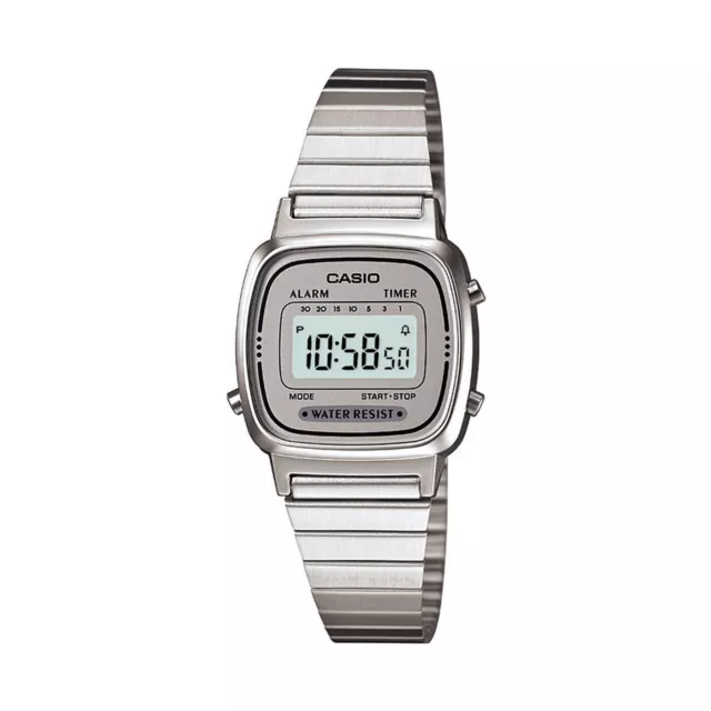 Orologio Donna CASIO Vintage LA-670WA-7 Acciaio Classico Digitale Grigio FIV