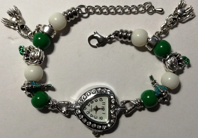 ARIEL /  LITTLE MERMAID Watch Bracelet with 6 Silver Charms