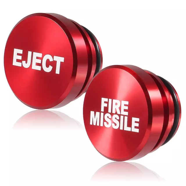 Stylish Red Car Cover Accessory Universal Fire Missile Eject Button (2Pcs)