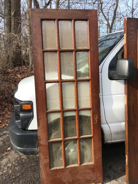 OXF6 Antique Beveled Glass Oak French Door 30 X 83.25