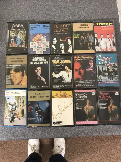 Job Lot of 15 Greatest Hits Cassettes From 14 Artists Inc. Abba Hollies