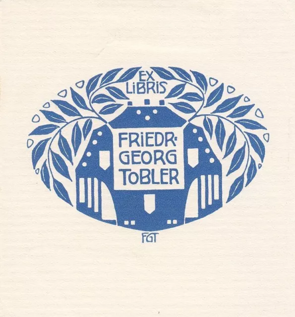 Exlibris Bookplate Cliché Georg Tobler 1883-1946 Maison Branches