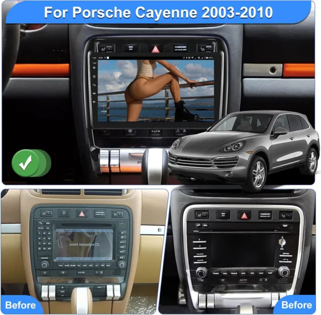 For Porsche Cayenne 2003-2010 Android 13 9" Carplay Car Stereo Radio GPS Navi