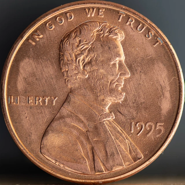 1995 Lincoln Cent Struck Through Grease BU Uncirculated Error Penny