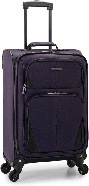Aviron Bay Expandable Softside Luggage with Spinner Wheels, Purple, Carry-On 22-
