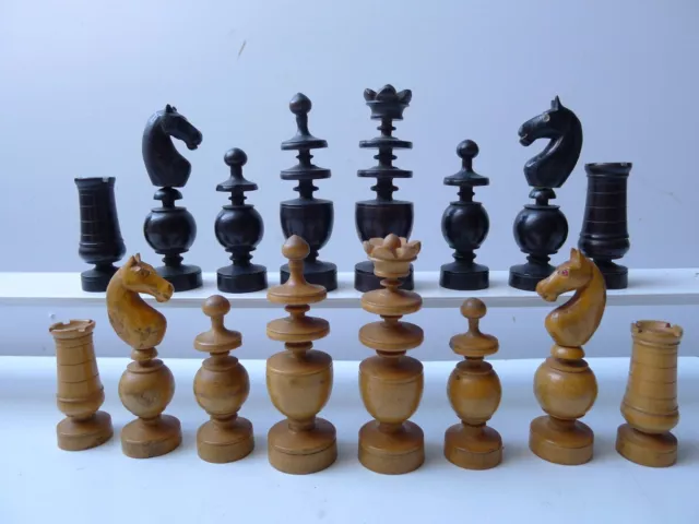 Antique Jeu d'echecs Chess set Regence Directoire 1850 /80 King 91 mm