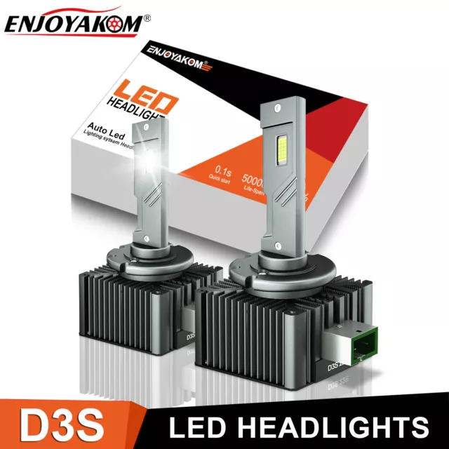 2x D3S D3R LED Xenon Headlight Lamps Kit Replace Hi/Lo Bulb Super Bright 6000K