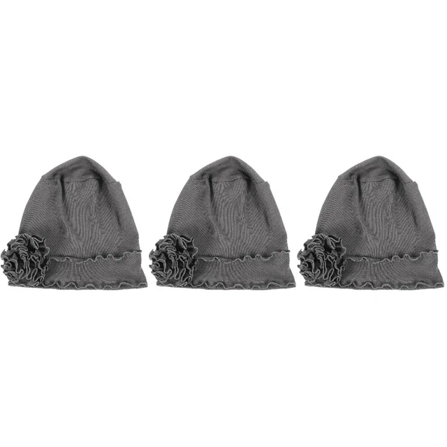 3pcs Chimiothérapie Headswear Women Turban Cap Breie Hair Cap Fleur Fleur Turban