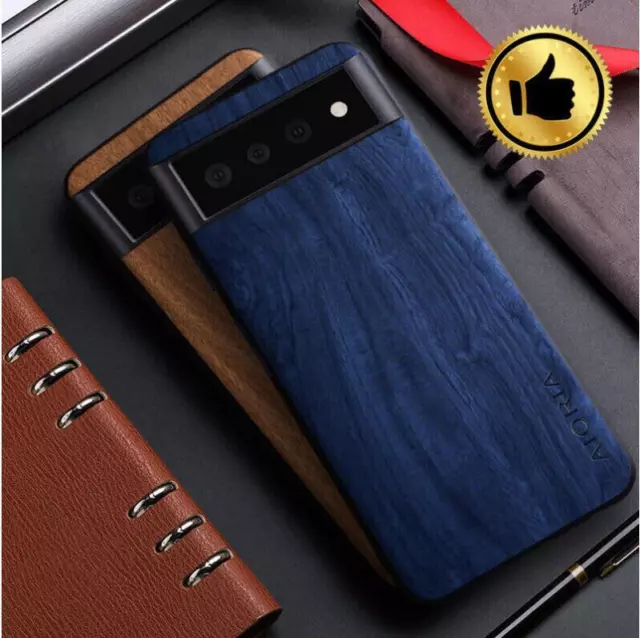 For Google Pixel 8/8pro Pro Shockproof Wood Leather Phone Case Cover