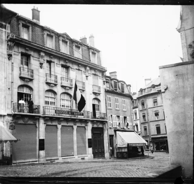 LONGWY 1908 - Négatif Verre - La Banque de France - 1208