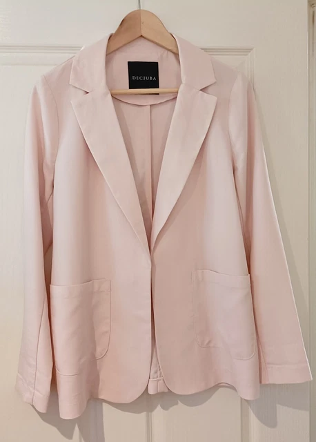 DECJUBA LANI OPEN Blazer Jacket SIZE 10 BLUSH PINK Women's Design