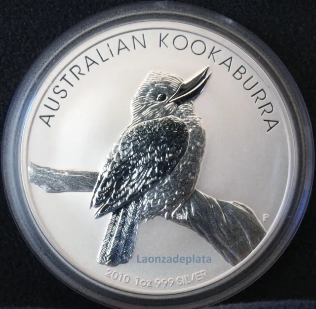 1 Dollar Australia 2010 Kookaburra 1 Onza de Plata en capsula original silver