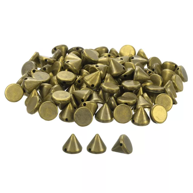 200Pcs Acrylic Spike Cone Studs, 8x8mm Flat Back Sew on Punk Beads (Bronze)