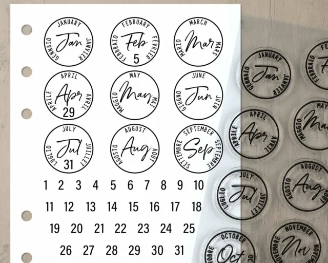 Date and Schedule Clear Bullet Journal Stamps, Planner, Chronodex Calendar