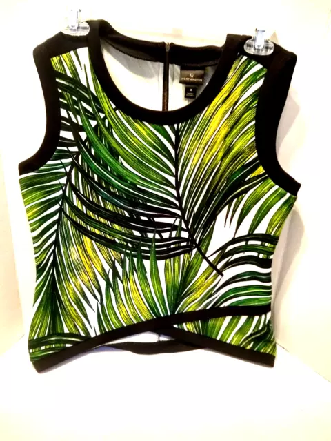 Women's Tropical Fern Print Sleeveless Top - Sz. Medium