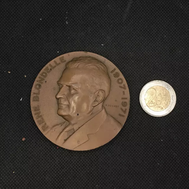 MÉDAILLE EN BRONZE René BLONDELLE 1907-1971 EUR 25,00 - PicClick FR