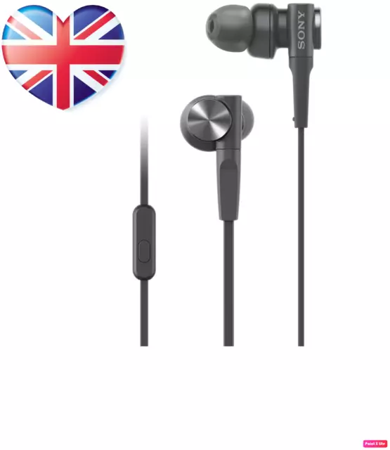 Sony MDR-XB55AP In-Ear Extra Bass Headphones - Black UK STOCK FREE DELIVERY