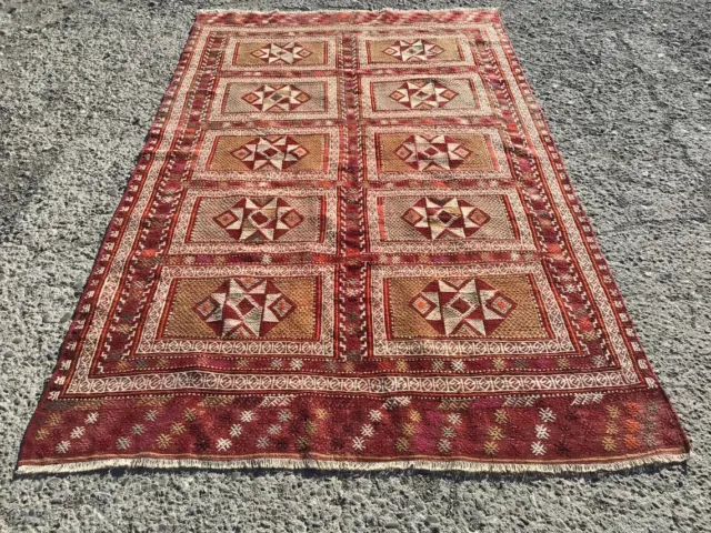 6x9 area kilim rug, Rugs for living room, Vintage rug, Aztec kilim rug, Anatolia