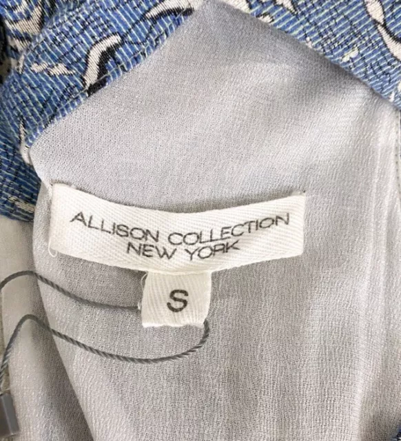 Allison Collection NY Medallion Print Dress Size S Blue V-Neck Sleeveess 2