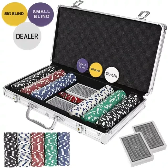 Set Poker VEVOR - 500 Fiches In Argilla, Carte Da Gioco, Valigetta ABS Per Texas Hold'em - Foto 6