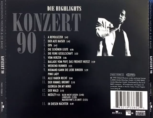 Konstantin Wecker & Die Band ‎CD Konzert 90 - Europe (M/M) 2