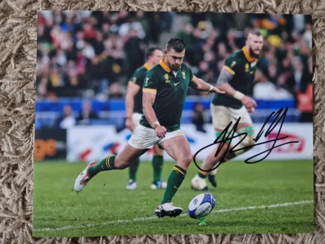 Handre Pollard Signed 10x8 South Africa Rugby Photo, World Cup *PHOTO PROOF+COA*