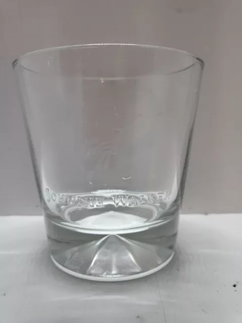 Johnnie Walker Scotch Whiskey Diamond Pattern Heavy Base Low Ball Rocks Glass