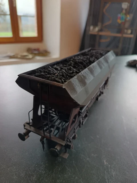 Ancien train échelle 1 - MÄRKLIN wagon plat à bogies 2933 - manque 8 barres