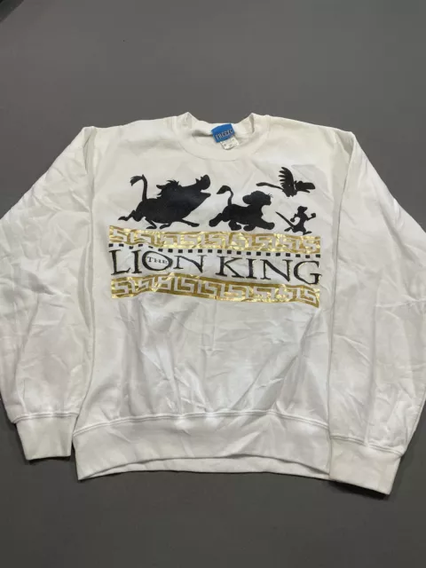 MENS VINTAGE DISNEY The Lion King White Crewneck Pullover Sweater Size ...