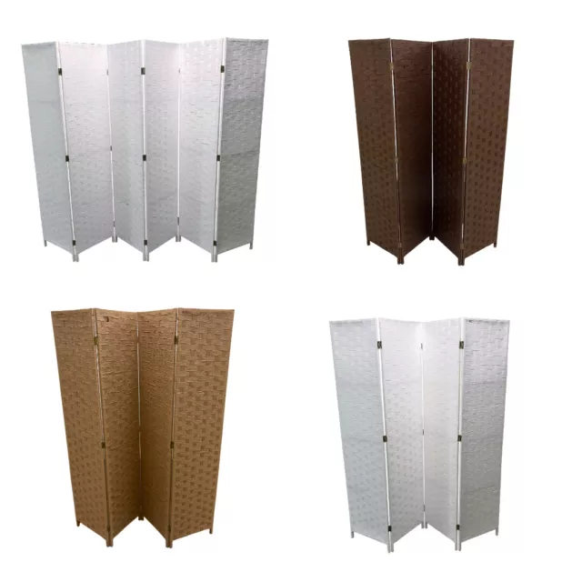 Hand Made Solid Style Wicker Room Divider / Privacy Screen - 4/6 Panels