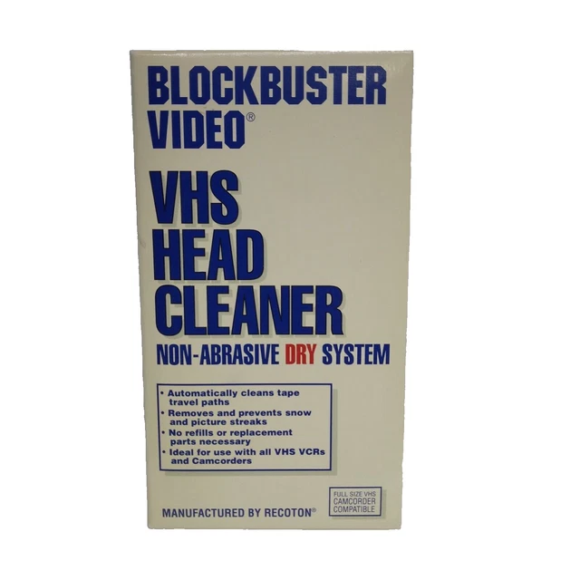 VINTAGE 1993 BLOCKBUSTER Video VHS Head Cleaner Tape NonAbrasive Dry